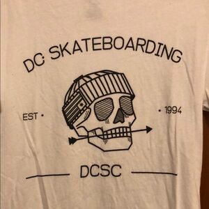 DC White Skateboarding Short Sleeve Tee